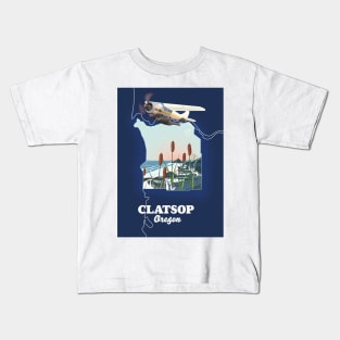 Clatsop County Oregon Map Kids T-Shirt